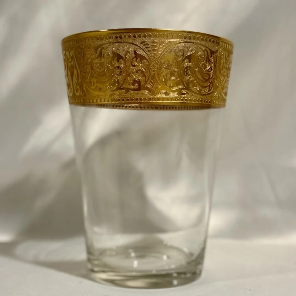Vintage Culver Style Ice Bucket Gold Baroque Scroll Rim